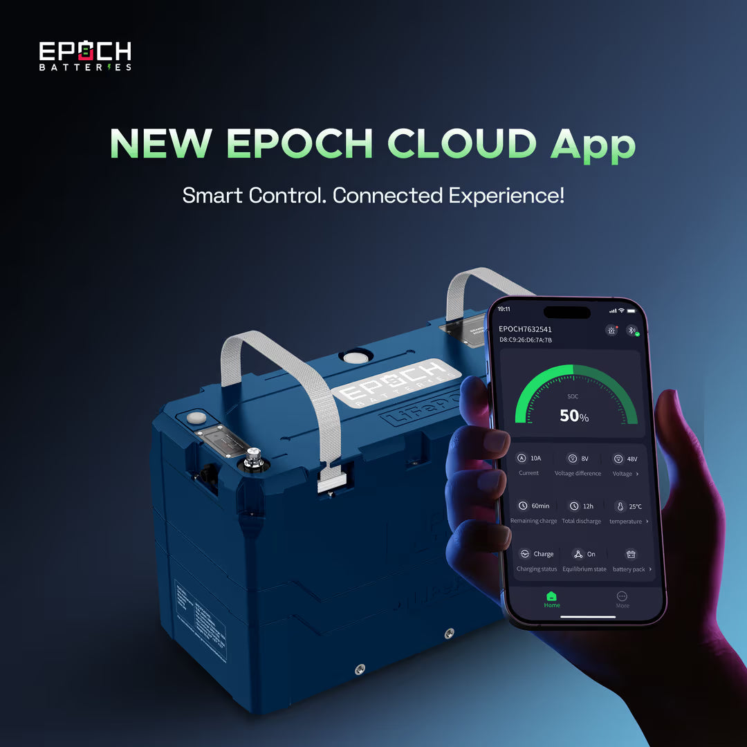 Epoch 48V 100Ah (5.12kWh) V2-T Elite Series - Heated & Bluetooth & Victron Comms LiFePO4 Battery