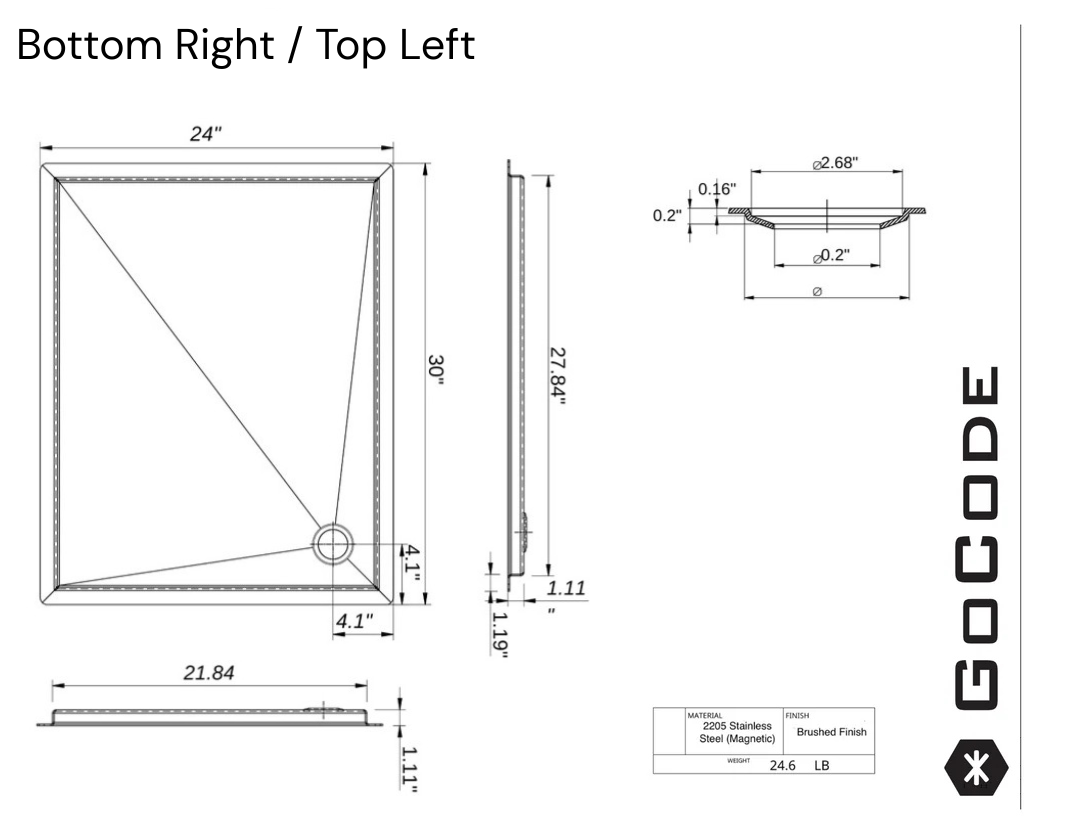 Stainless Steel In-Floor Shower Pan