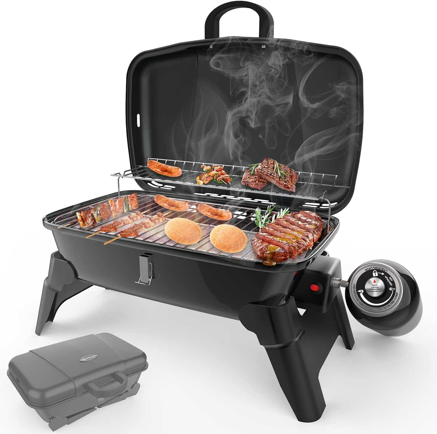 camper grill gas Camplux Portable Gas Grill 189 Square Inches, Small Propane Grill for Camping, Outdoor Cooking