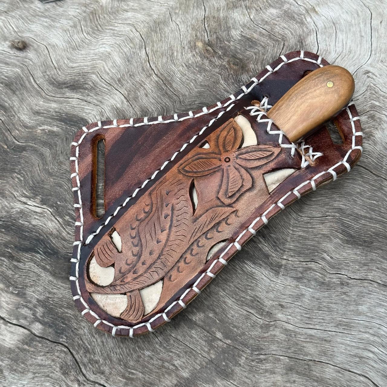 Handcrafted Leather Knife Sheath – Perfect for 4" Blades and Pocket Knives