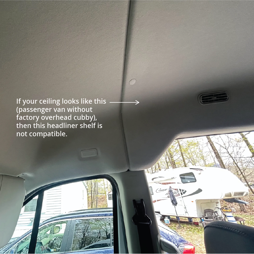 Ford Transit Headliner Shelf & Curtain Rod