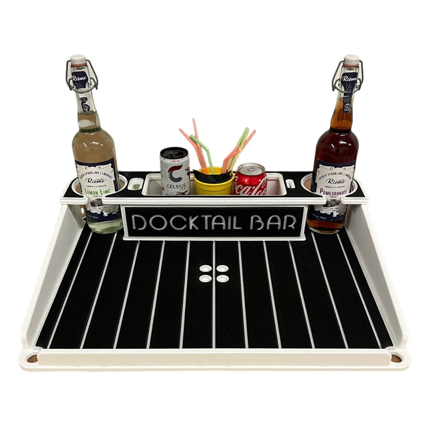 Docktail Utility Boat Table and Storage Accessory - Choose Your Mount, Color & Custom Name