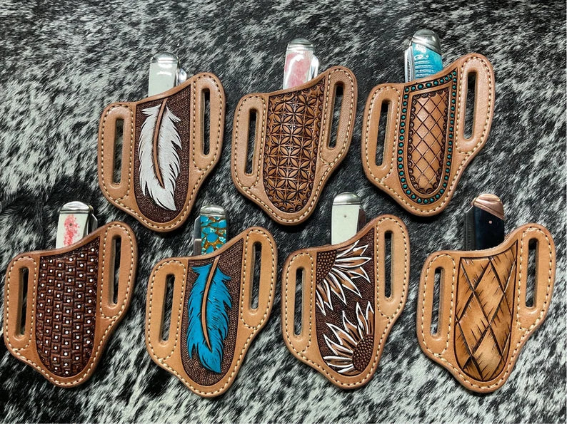 Artisan Hand Tooled Leather Pancake Holsters - Unique Custom Designs