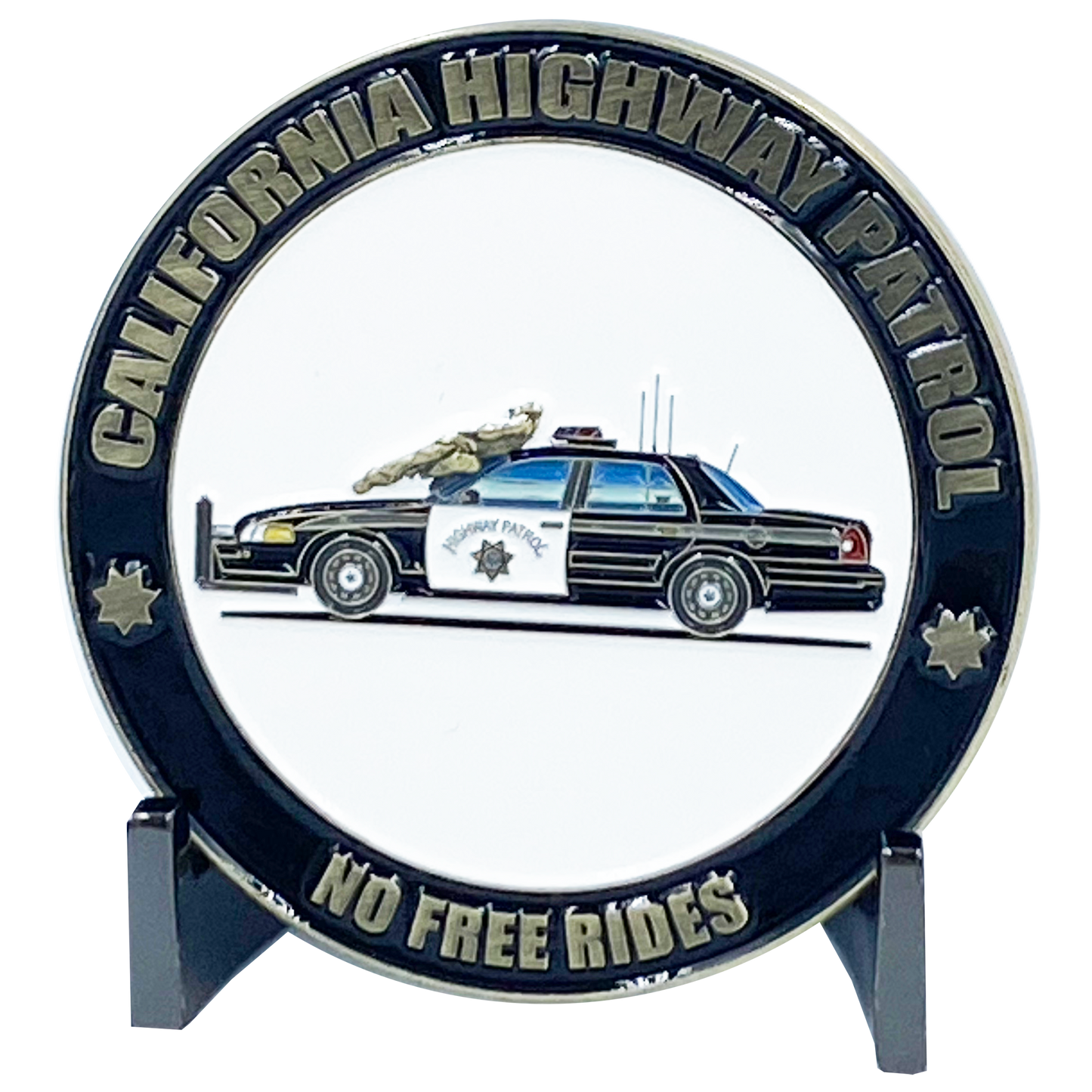 EE-003 California Highway Patrol Civil Unrest Riot CHP No Free Rides Police Car Cruiser Trooper Challenge Coin