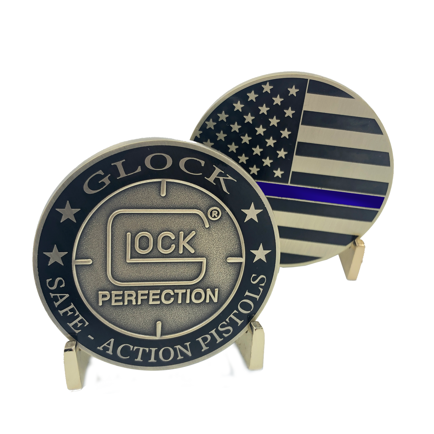 J-019 Thin Blue Line Police Challenge Coin LAPD NYPD CBP FBI ATF BPD