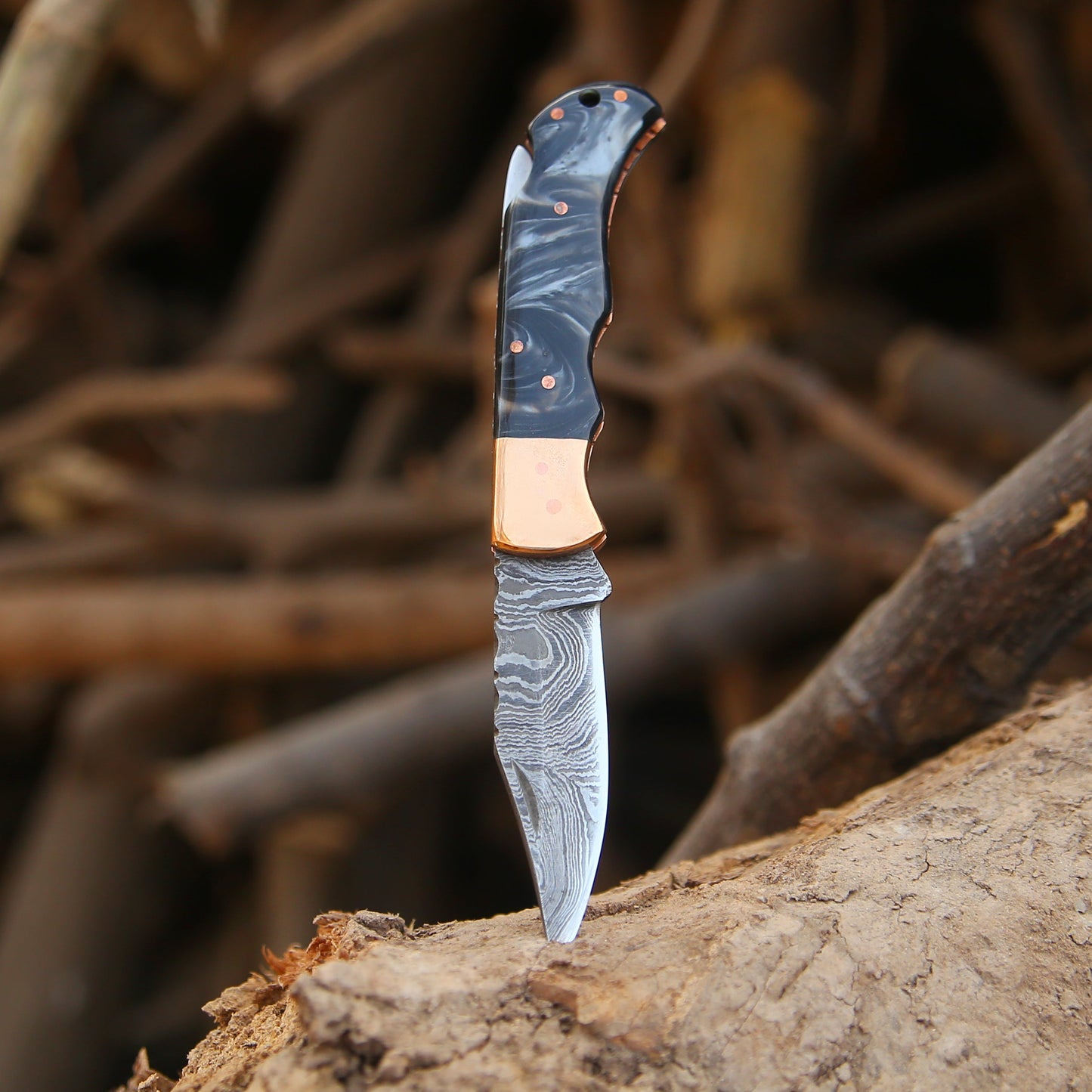 Guardian Pocket Knife with With Copper Bolster & Resin Scales