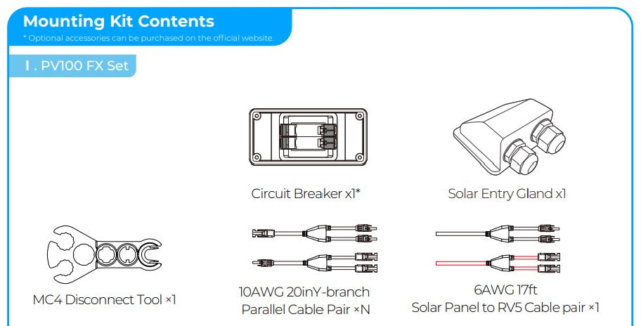 BLUETTI Accessory Package for PV100 FX Solar Panels