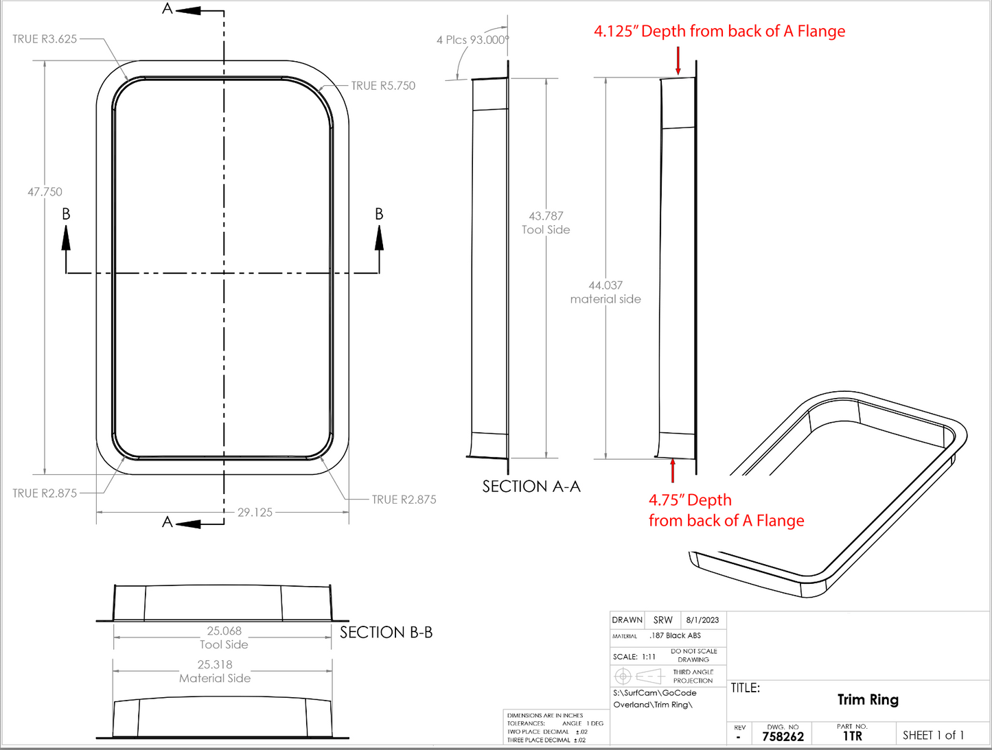 Ford Transit Window Driver Forward AMA Trim Ring