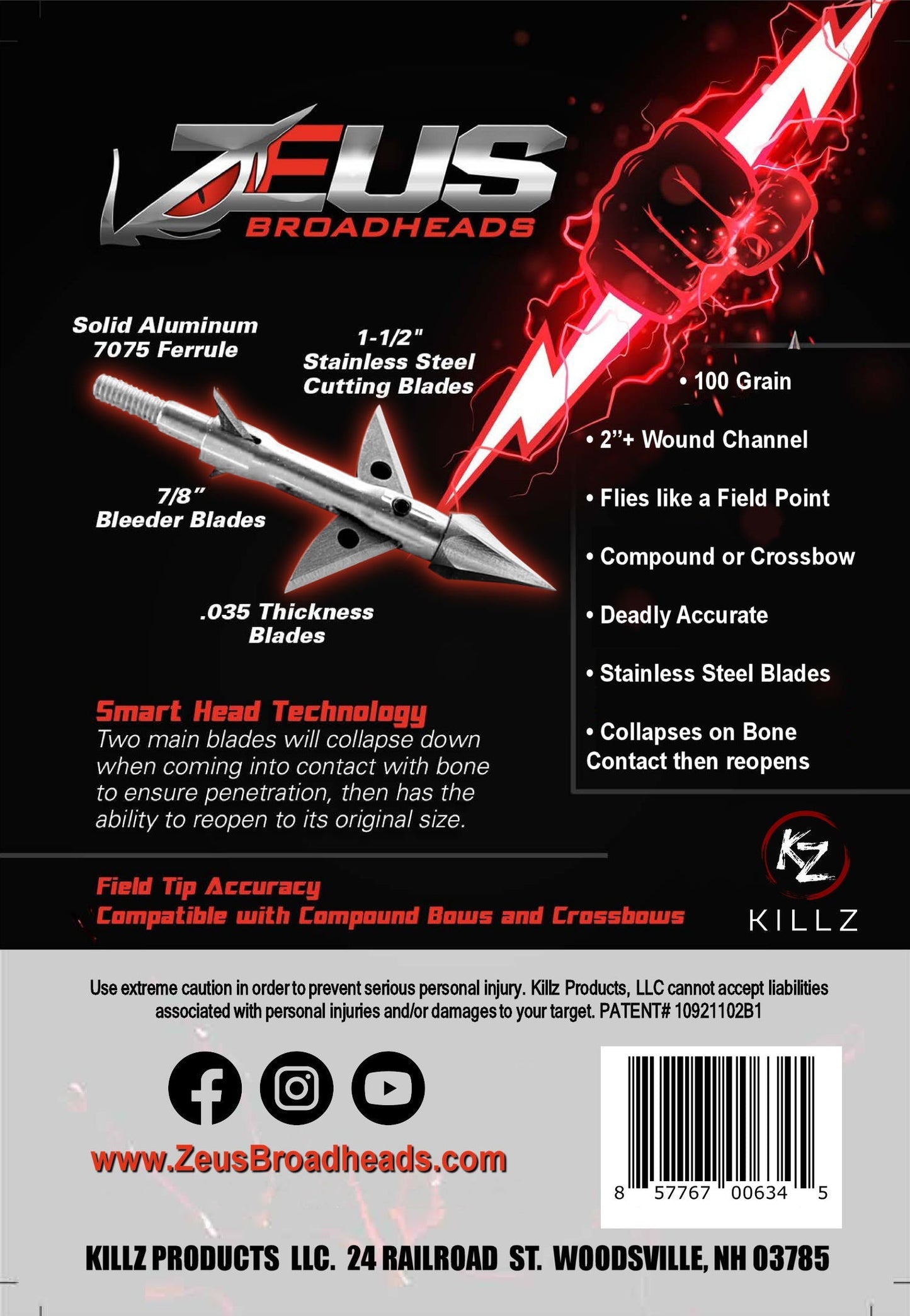 ZEUS 100 GRAIN BROADHEADS (3 PACK)