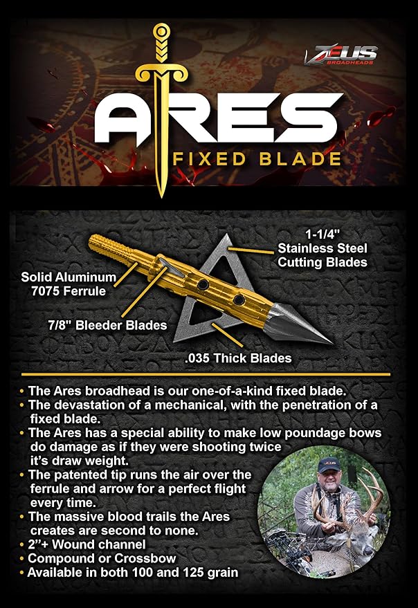 ARES 100 GRAIN BROADHEADS (3 PACK)