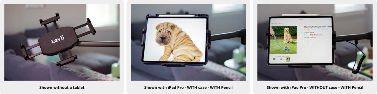 LEVO G2 Table Clamp Tablet Stand - Gunmetal Black