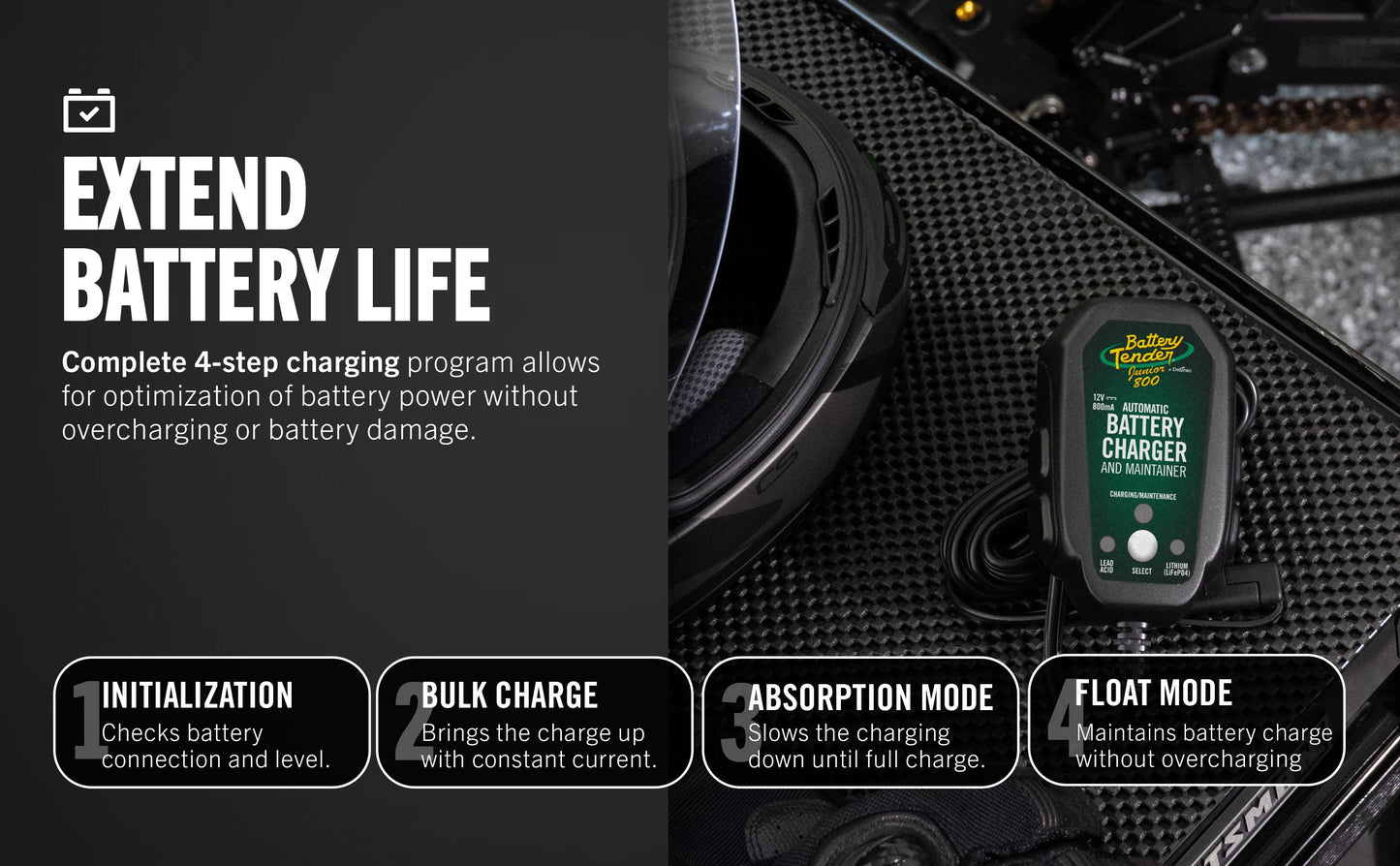 Battery Tender® Junior Multi-Chemistry 12V 1 Amp Battery Charger and Maintainer