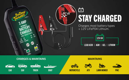 PowerTender® 3 Amp 12V/6V Battery Charger and Maintainer