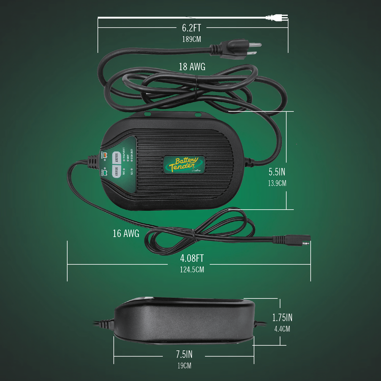 5 AMP 12V/24V Selectable Battery Charger and Maintainer