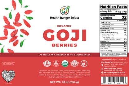 Organic Goji Berries (40oz, #10 can)
