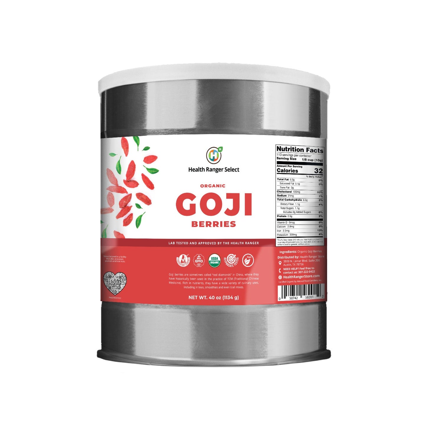 Organic Goji Berries (40oz, #10 can)