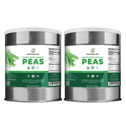 Freeze Dried Organic Peas (16oz, #10 can) 454g (2-Pack)