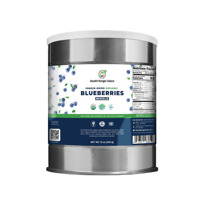Freeze-Dried Organic Whole Blueberries (12oz, #10 can) (2-Pack)