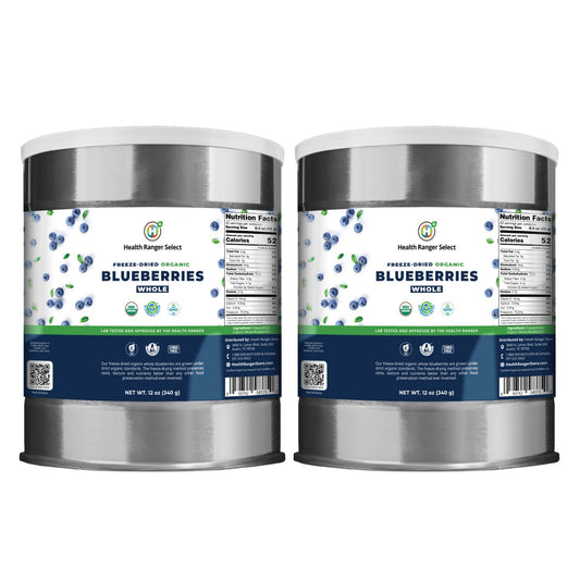 Freeze-Dried Organic Whole Blueberries (12oz, #10 can) (2-Pack)