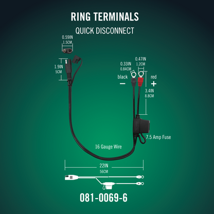 Ring Terminal Harness with Quick Disconnect 25 Pack