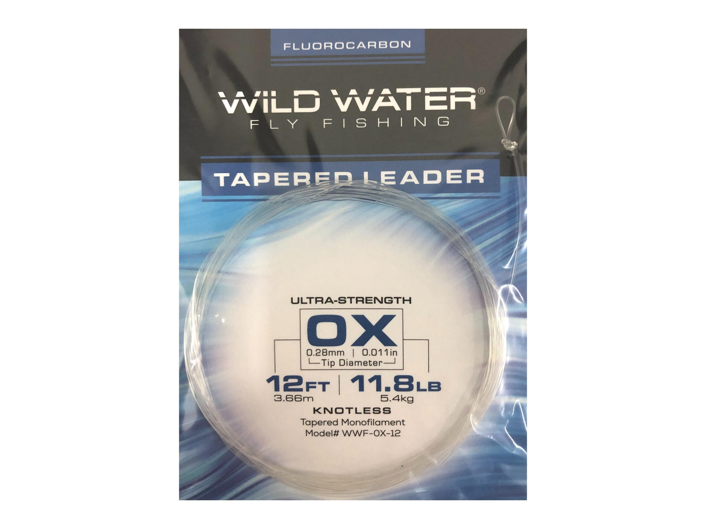 0X Fluorocarbon Leader, 12' Long | 3 Pack | Wild Water Fly Fishing