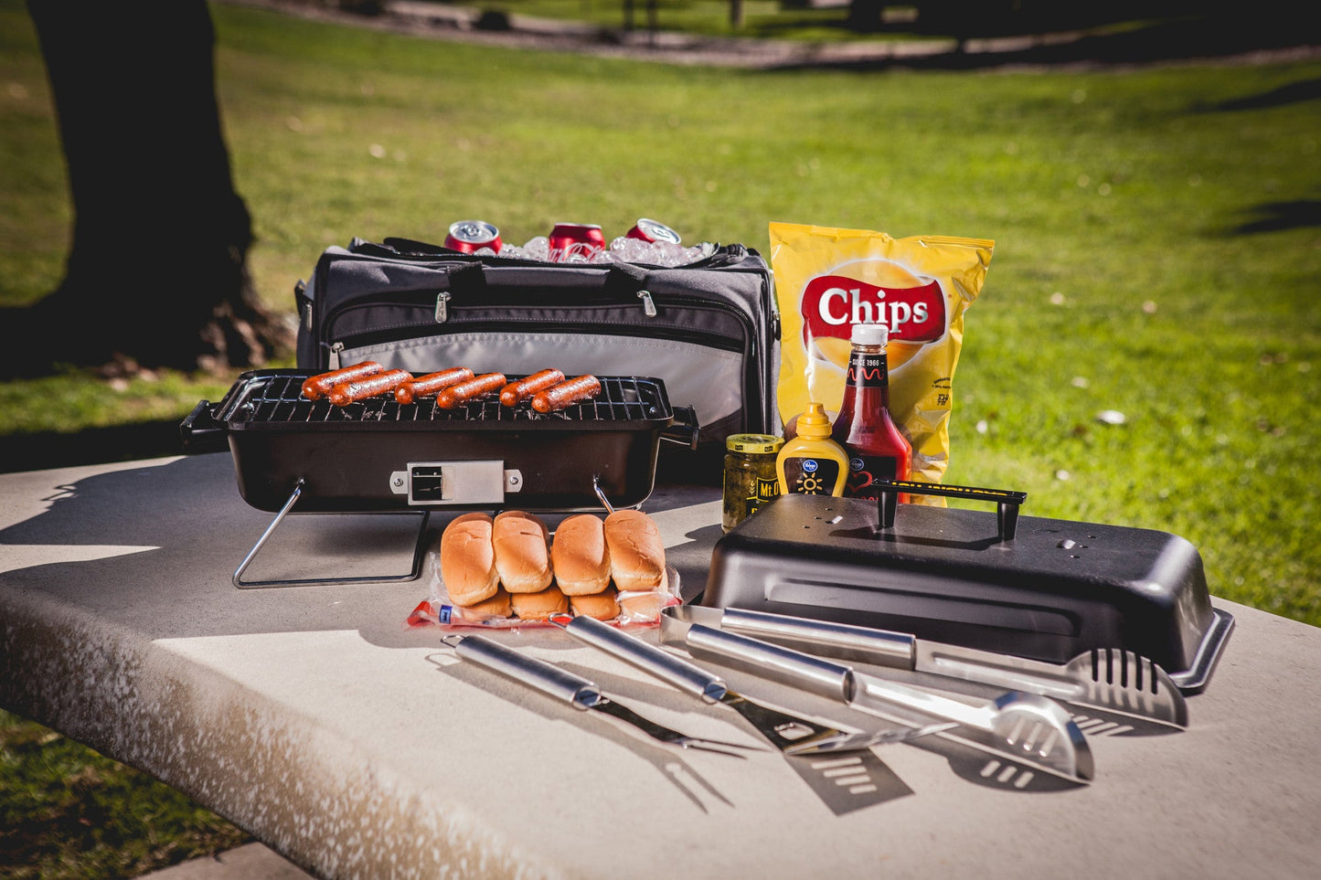 Buccaneer Portable Charcoal Grill & Cooler Tote