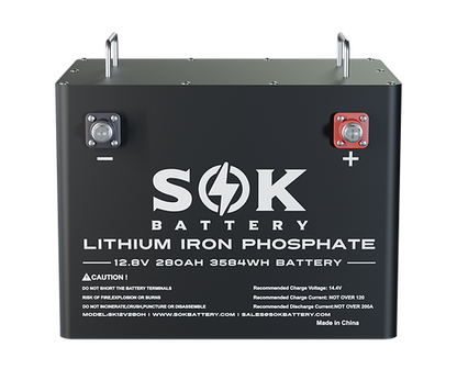 SOK 12V 280Ah LiFePO4 Battery | Built-In Heater & Bluetooth