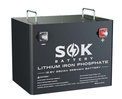 SOK 12V 280Ah LiFePO4 Battery | Built-In Heater & Bluetooth