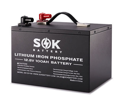 SOK 12V 100Ah LiFePO4 Battery | Built-In Heater & Bluetooth