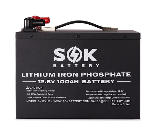 SOK 12V 100Ah LiFePO4 Battery | Built-In Heater & Bluetooth