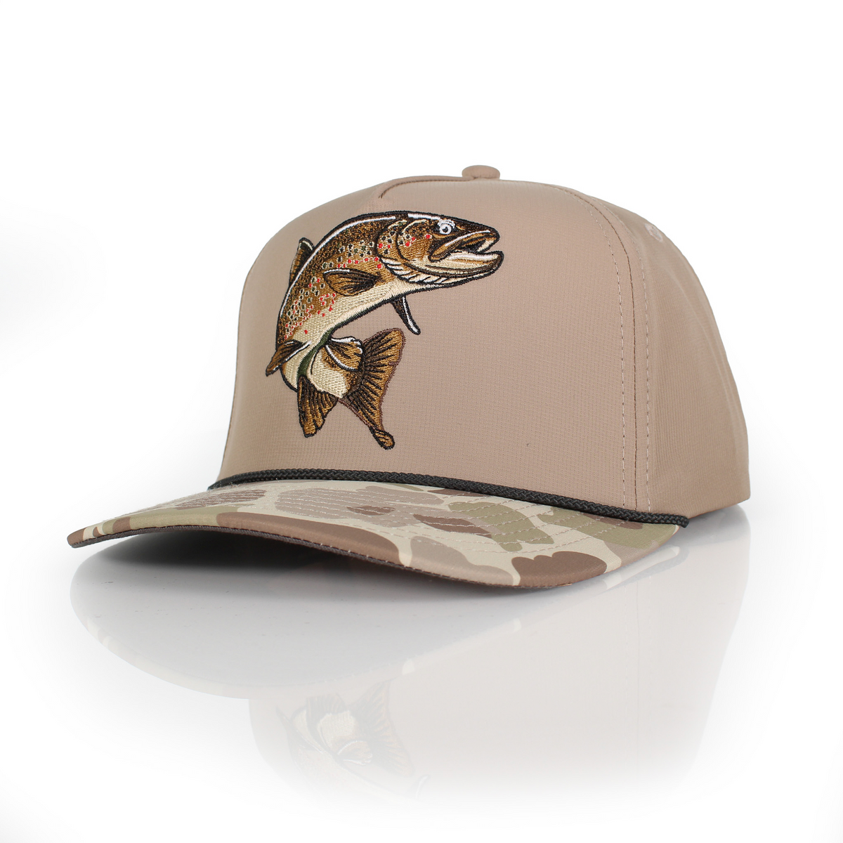 Brown Trout 5-Panel Fly Fishing Rope Cap