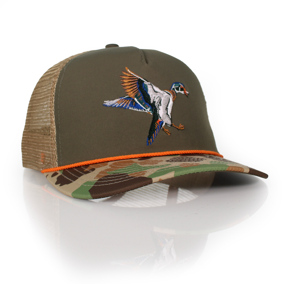 Wood Duck 5-Panel Ridgeline Mesh Back Rope Cap