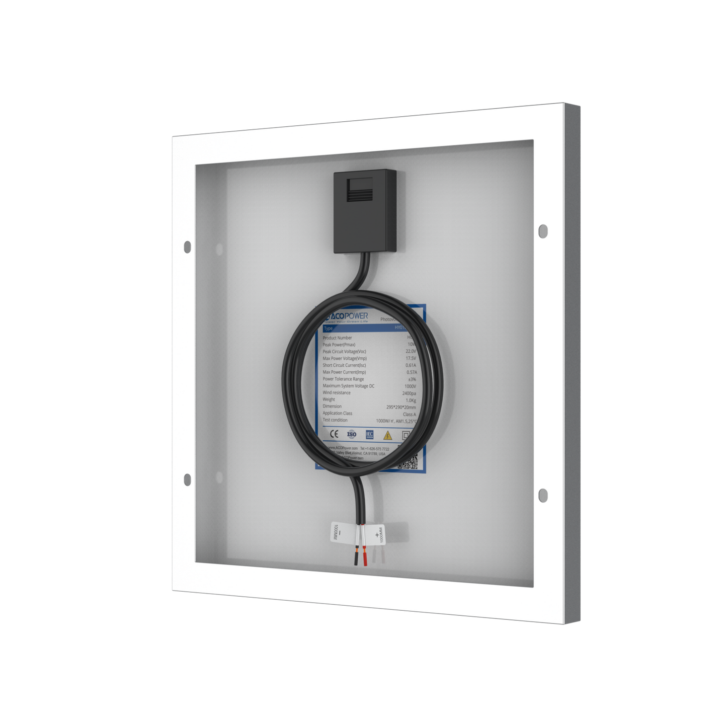 10 Watt 12 Volt Monocrystalline Solar Panel
