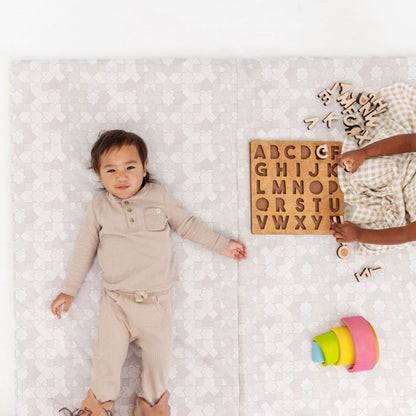 Grey Mosaic Vegan Leather Mat