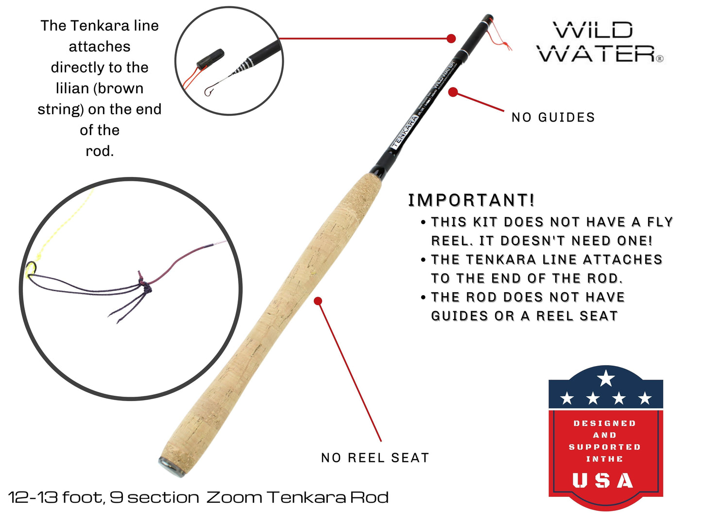 Tenkara Zoom Fly Fishing Kit, 12-13ft Rod | Wild Water Fly Fishing