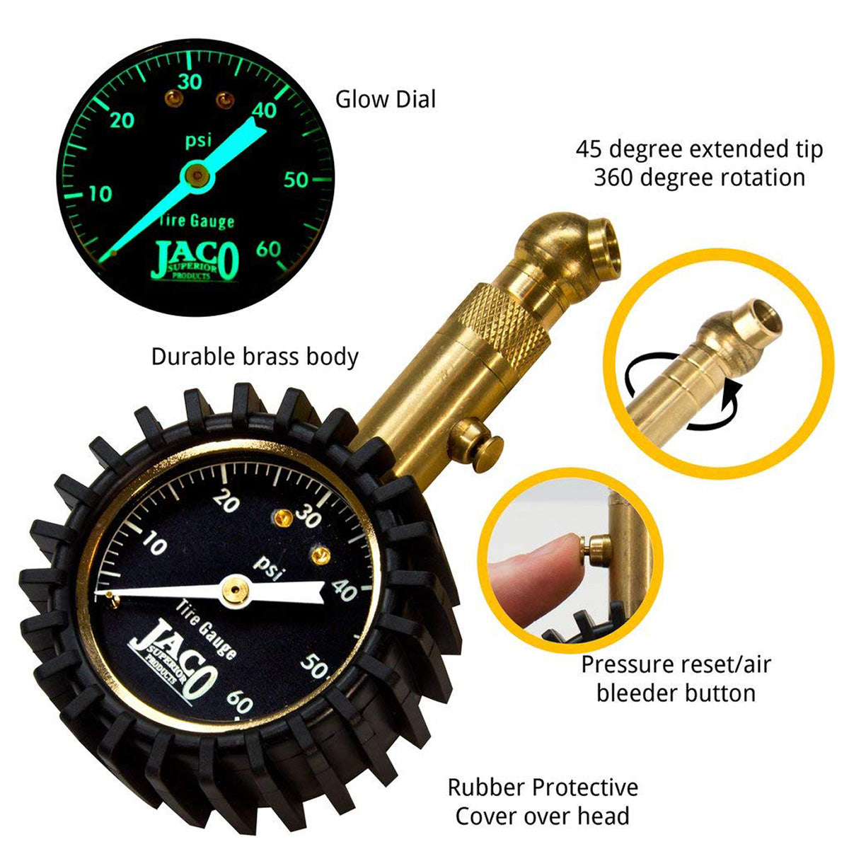 Elite® Tire Pressure Gauge - 60 PSI