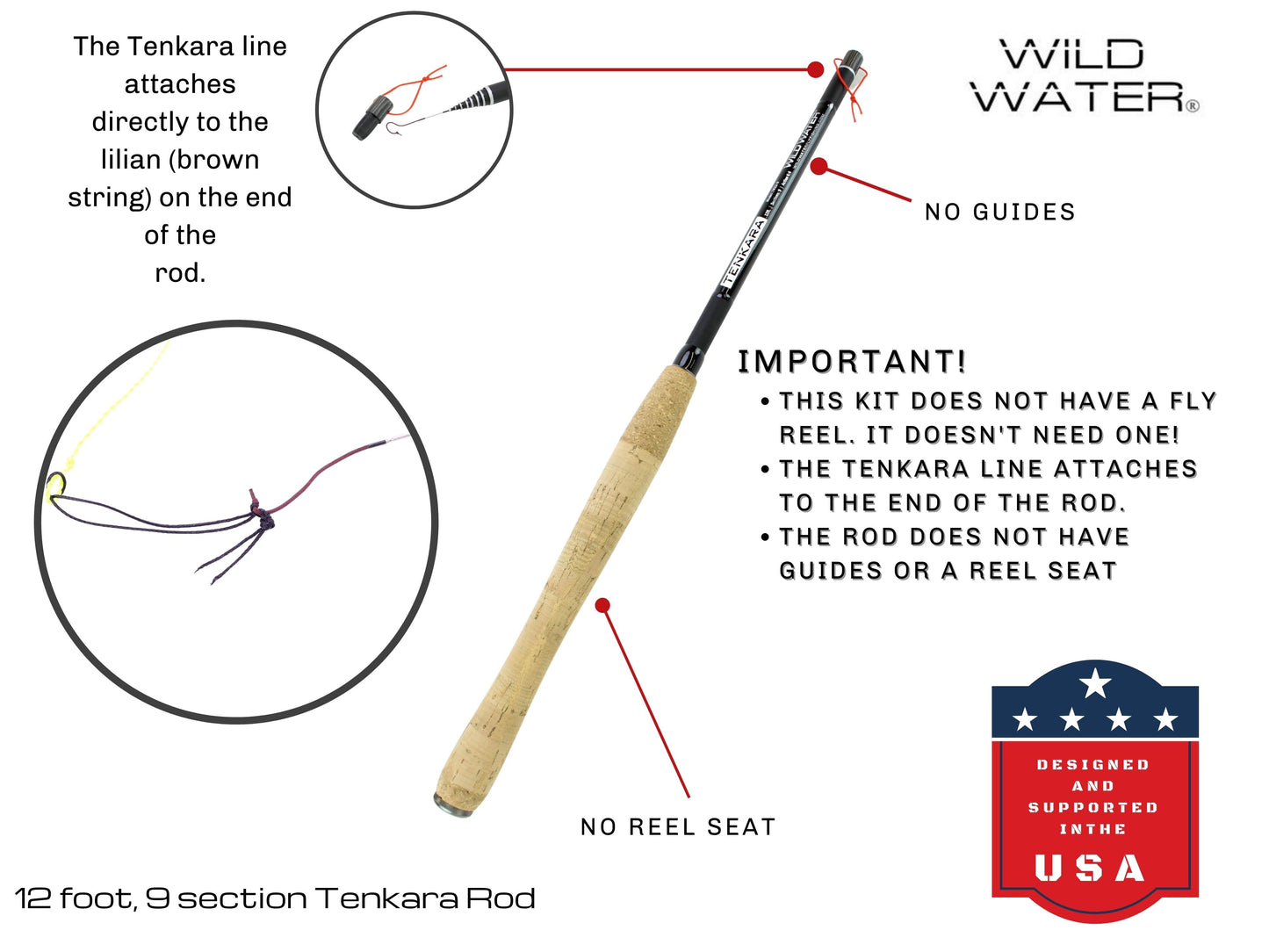 Tenkara Fly Fishing Kit, 12ft Rod | Wild Water Fly Fishing