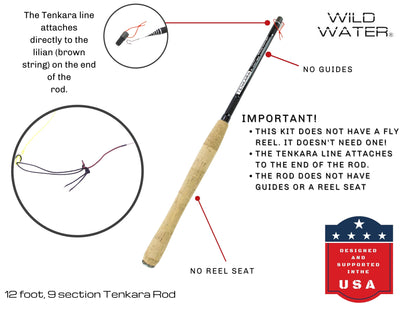 Tenkara Fly Fishing Kit, 12ft Rod | Wild Water Fly Fishing