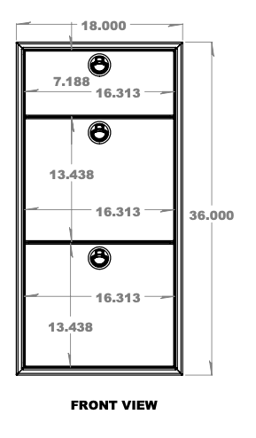 18" Three Drawer Base Cabinet