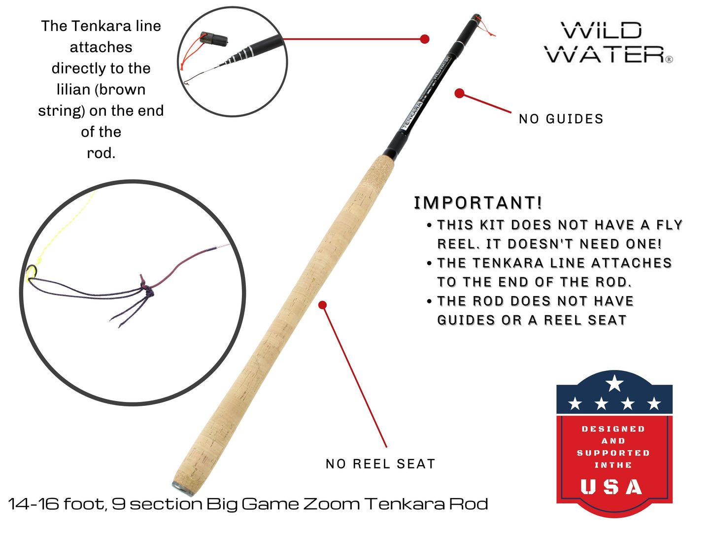 14' - 16' Big Game Zoom Tenkara Rod | Wild Water Fly Fishing