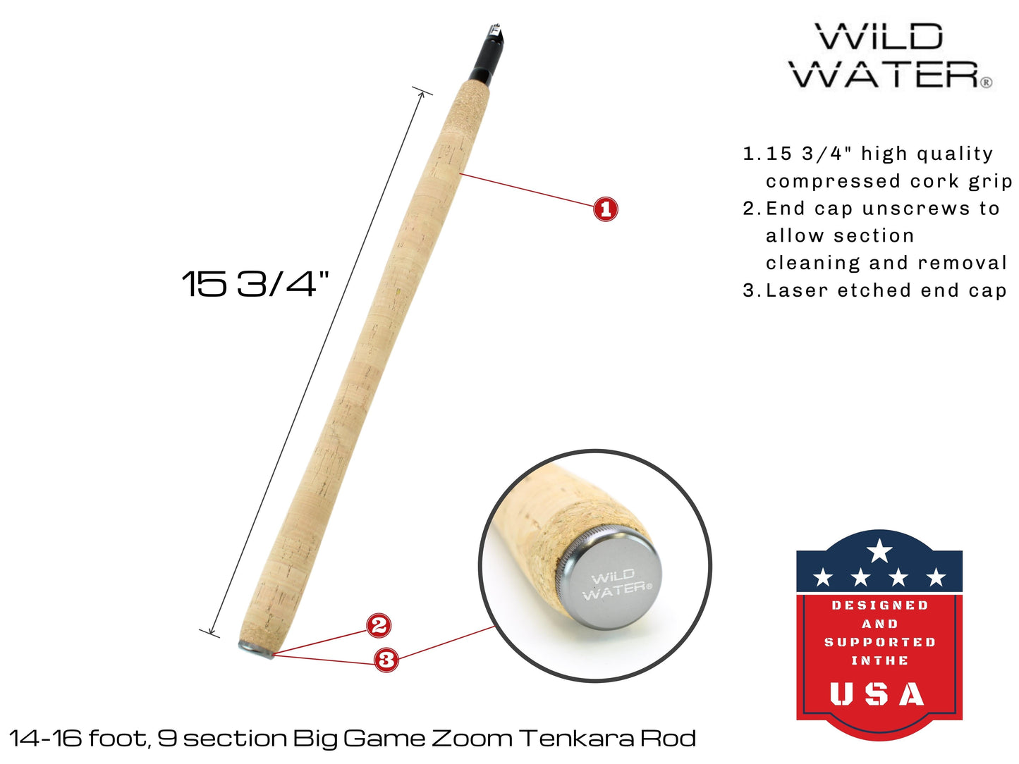 Tenkara Zoom Fly Fishing Kit, 14-16ft Big Game Rod | Wild Water Fly Fishing