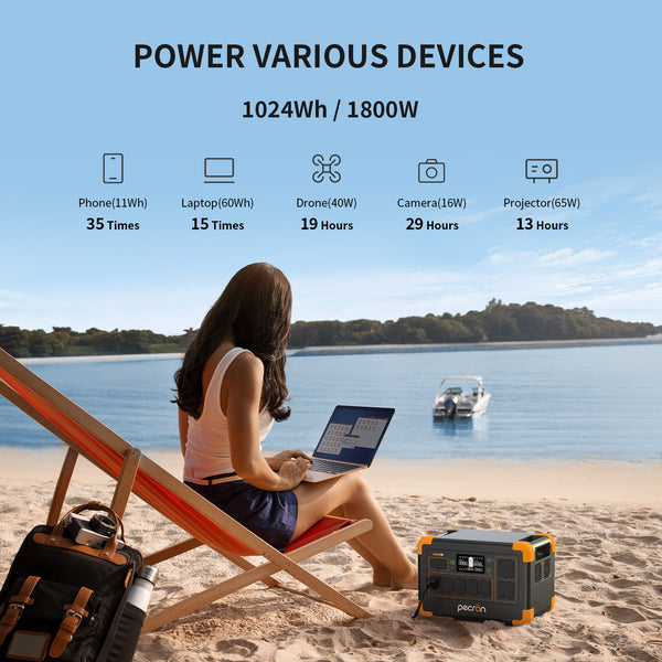 PECRON E1000LFP Portable Power Station - 1800W | 1024Wh