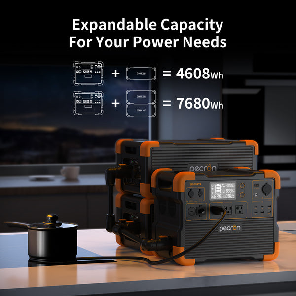 PECRON E1500LFP Expandable Portable Power Station - 2200W | 1536Wh