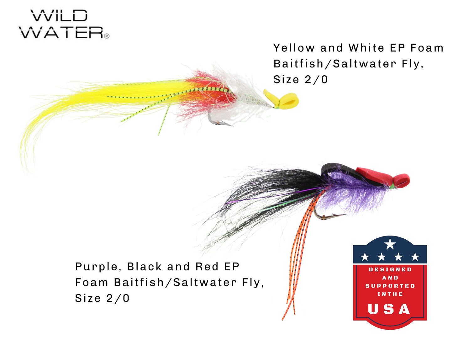 Top Water Baitfish Fly Assortment, 12 Saltwater Flies | Fly Box | Wild Water Fly Fishing