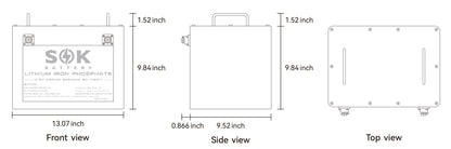 SOK 12V 280Ah LiFePO4 Battery | Built-In Heater & Bluetooth