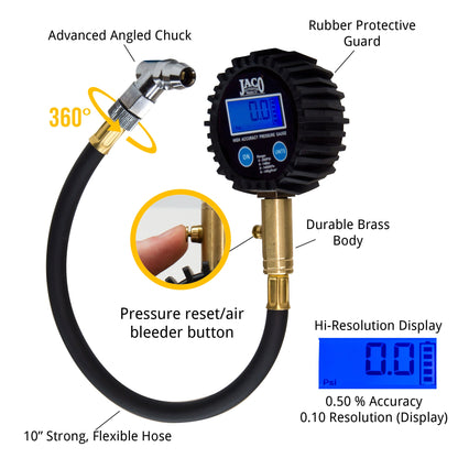 ElitePro™ Digital Tire Pressure Gauge - Professional Accuracy - 200 PSI