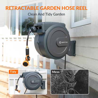 Giraffe Tools Retractable Garden Hose Reel-1/2in-78ft