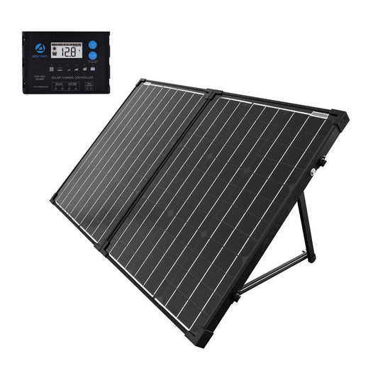 ACOPOWER 100W 12V Portable Solar Panel Kit, Foldable Mono Suitcase, proteusX Waterproof 20A Charge Controller