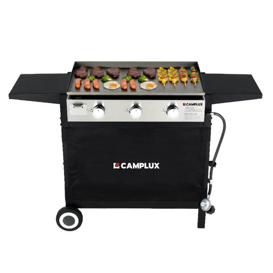 Camplux Outdoor Gas Griddle Grill Combo 3 Burner - Camping and Tailgating 33,000 BTU w/ 20 LB LP Connector