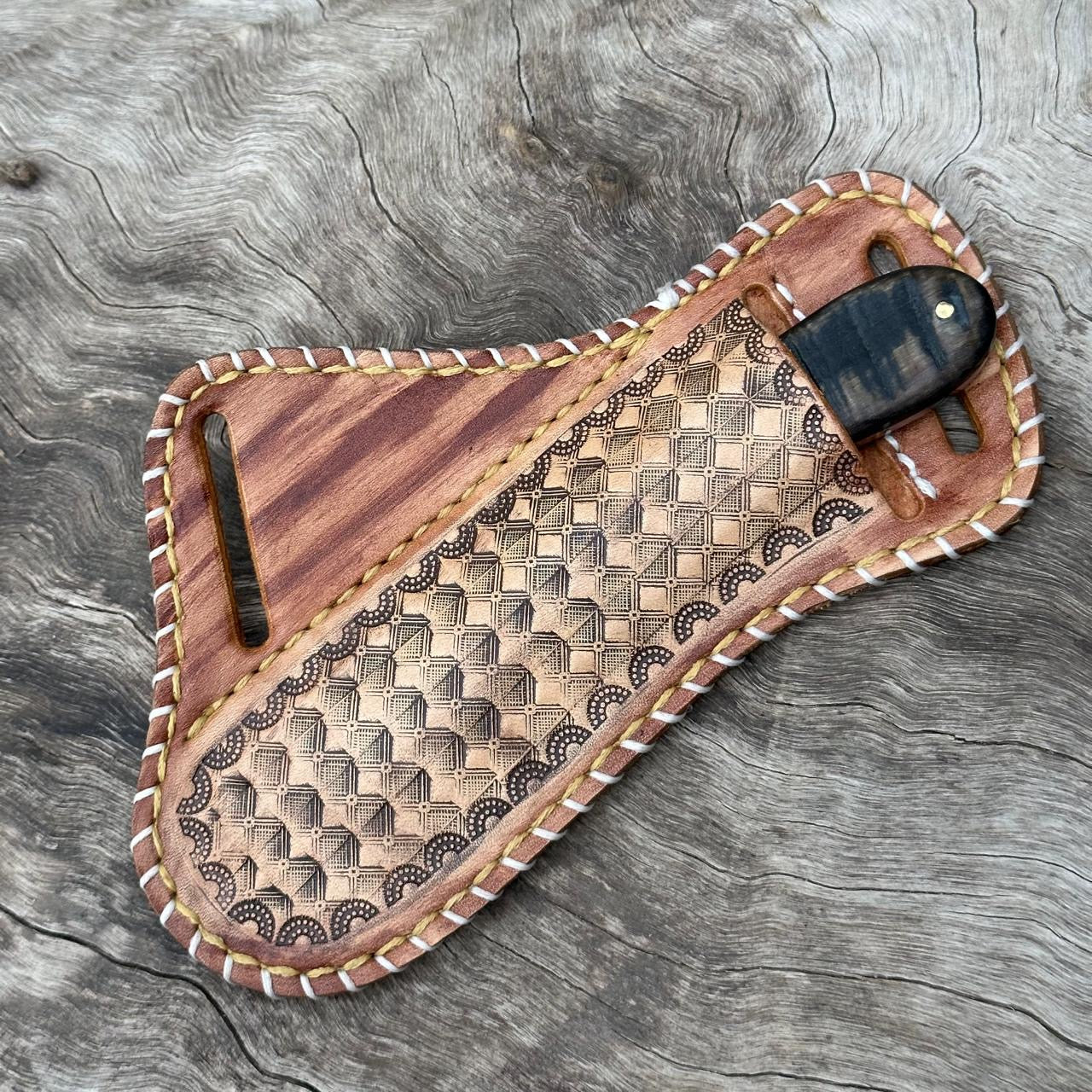 Handcrafted Leather Knife Sheath – Fits 4" Blades or Pocket Knives